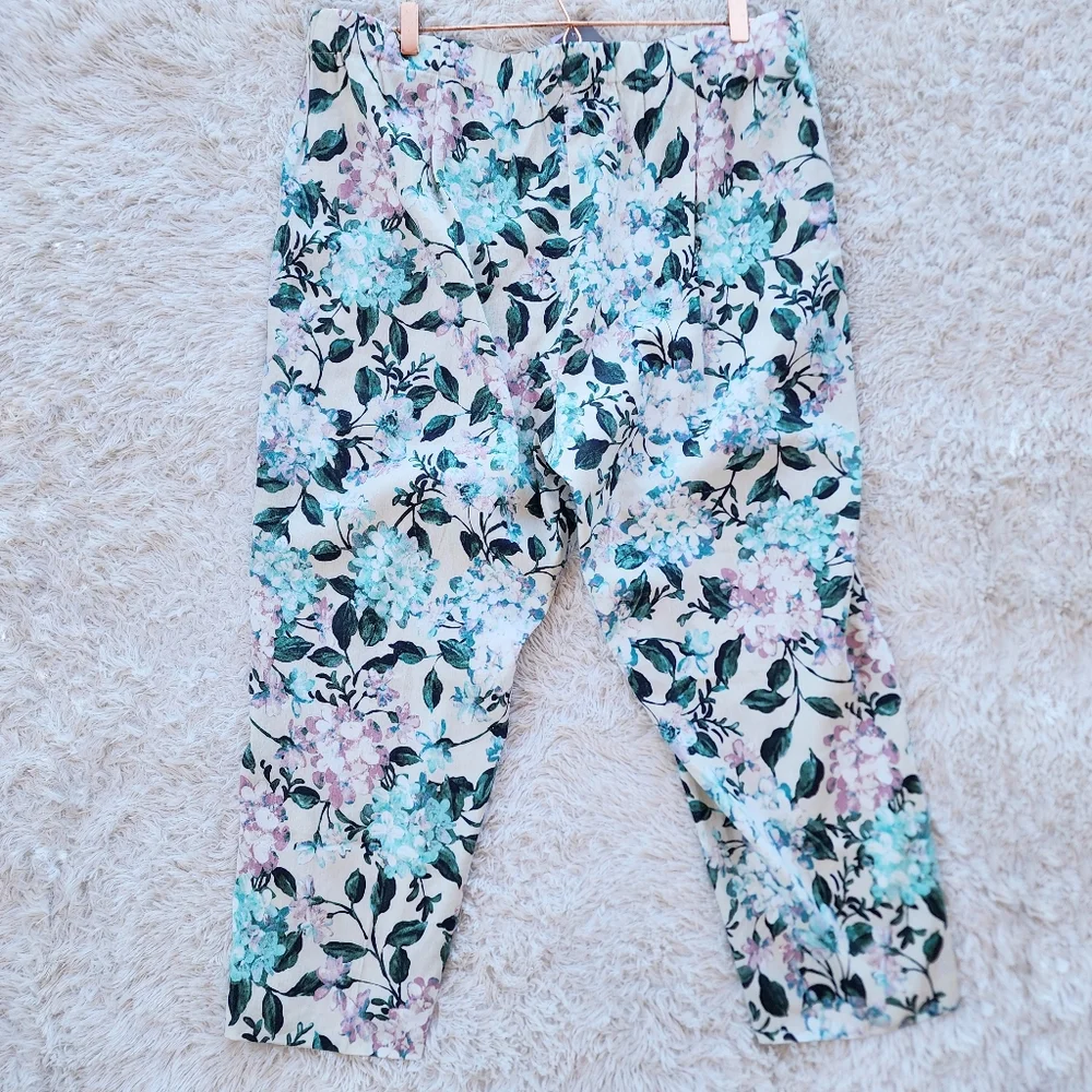 J. Jill NWT Floral Linen Stretch‎ Plus Size Pants